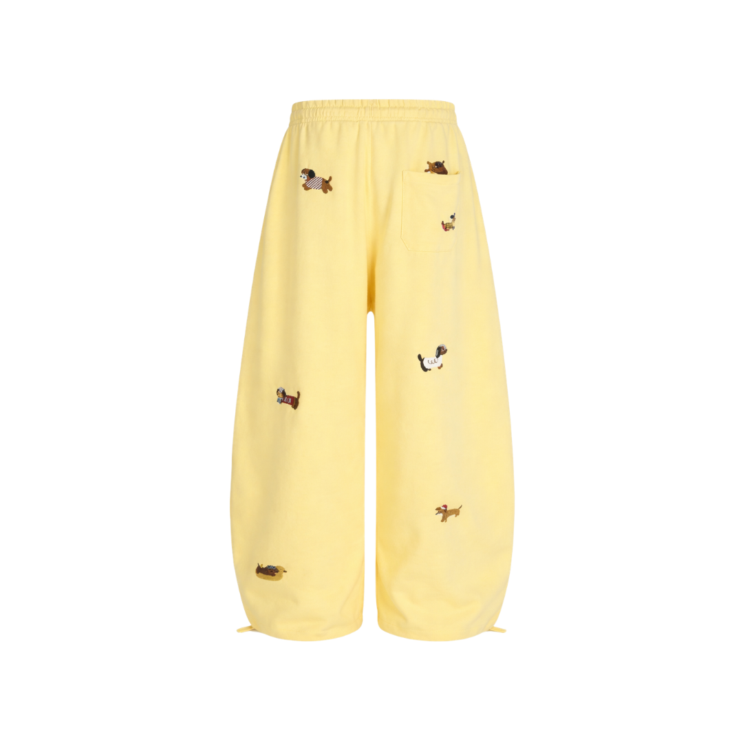 Puppy embroidered sweatpants