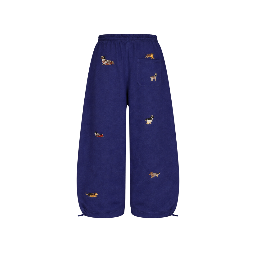 Puppy embroidered sweatpants