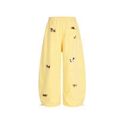 Puppy embroidered sweatpants