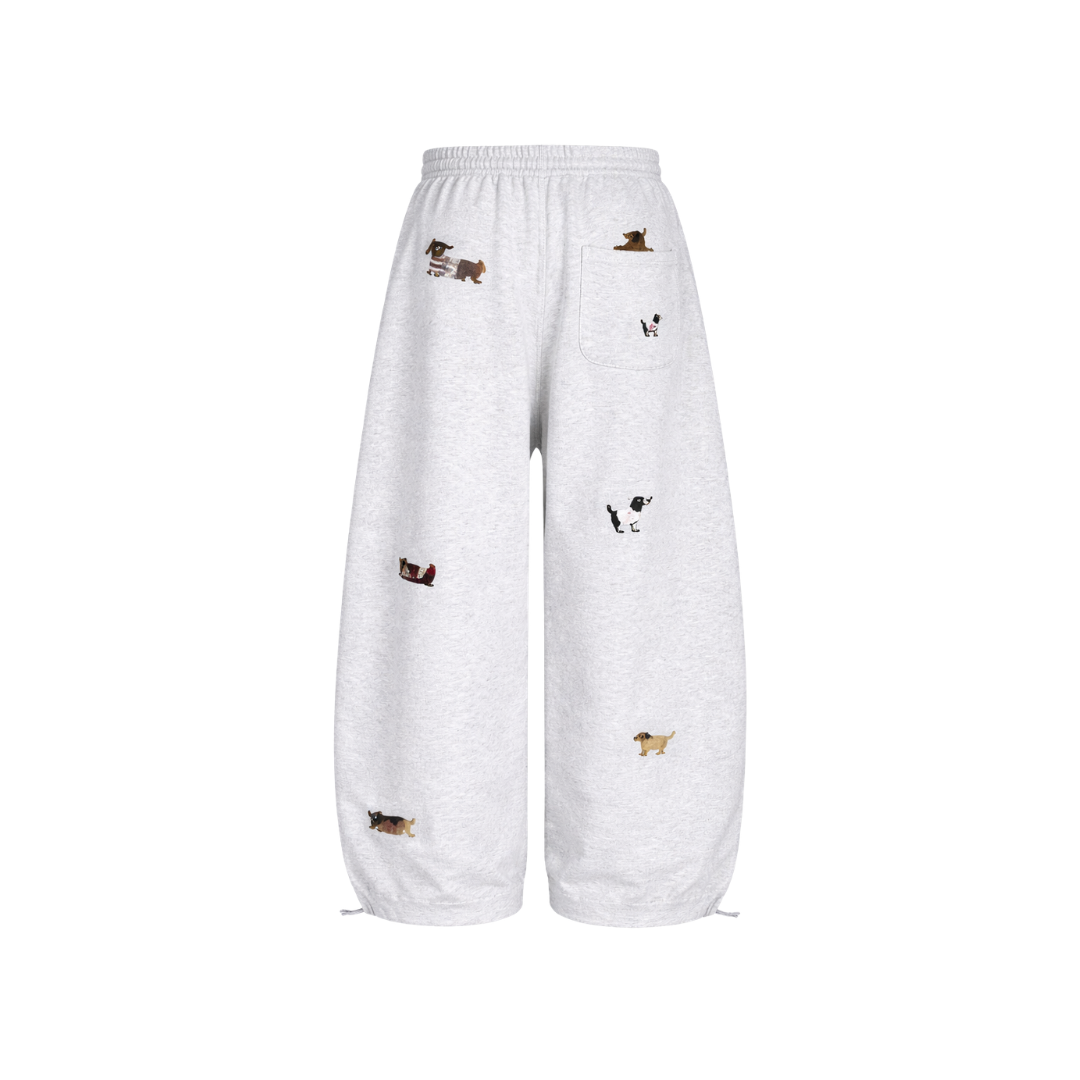 Puppy embroidered sweatpants