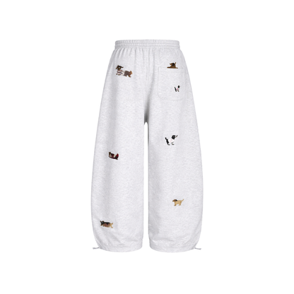 Puppy embroidered sweatpants