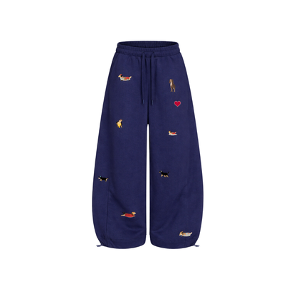 Puppy embroidered sweatpants